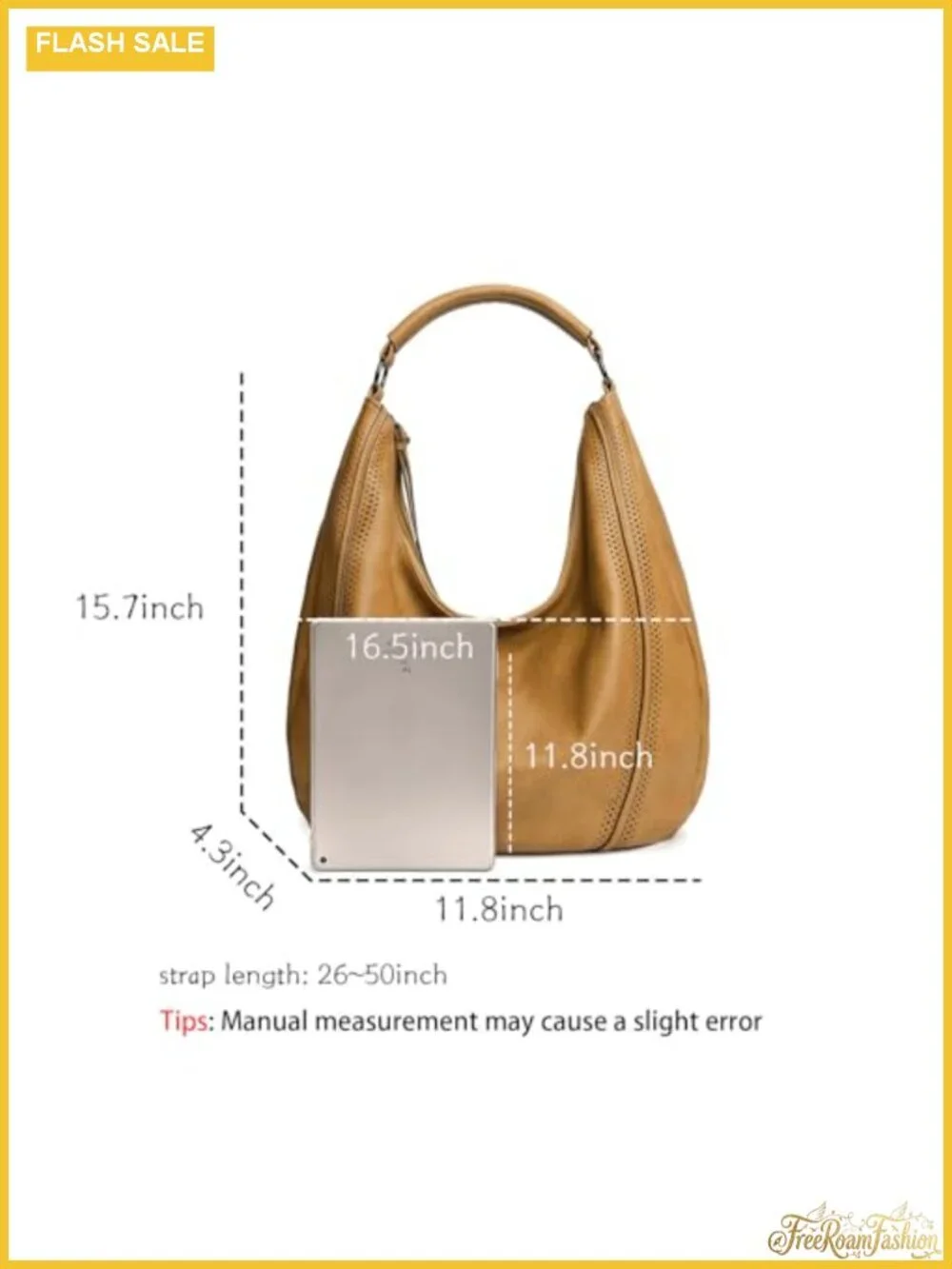 Hobo Shoulder Bag Soft Vegan Leather Tote Purse with Adjustable Crossbody Strap
